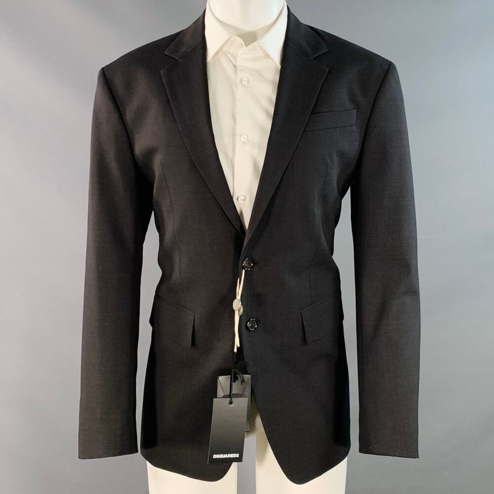 DSQUARED2 Size 38 Charcoal Wool Blend Notch Lapel Sport Coat